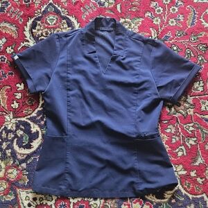 Figs Navy Womens Scrub Top Size Small